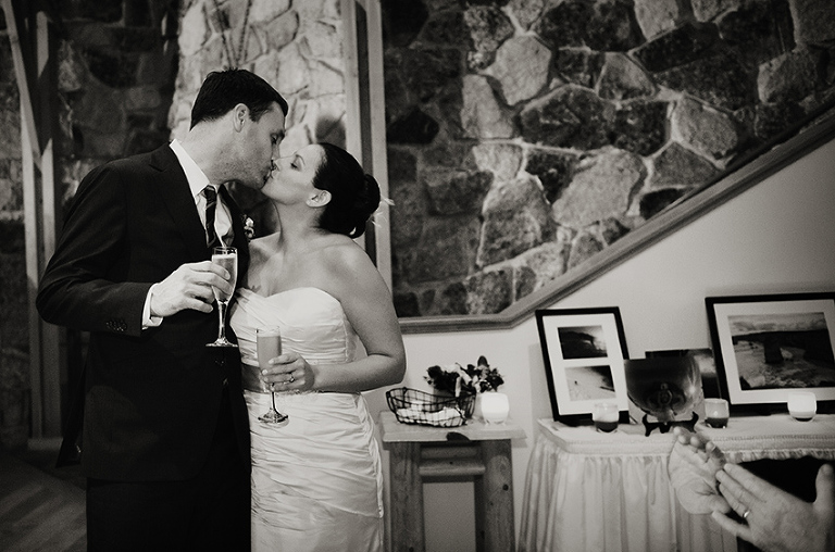 Sleeping Lady, Leavenworth, Jessica & Zak, Wedding, 2012, Kiss, champagne toast, 