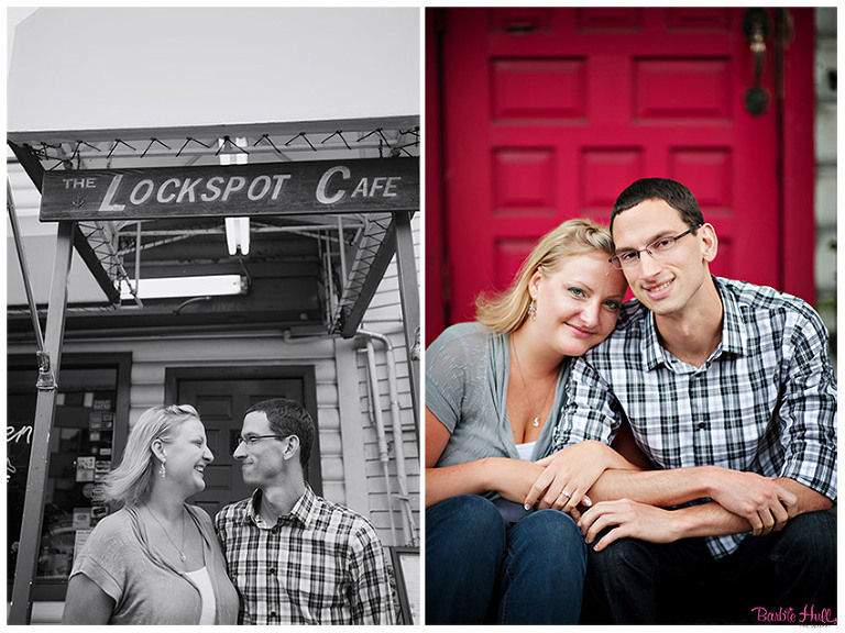 Seattle Couple Sarah & Josh are engaged!! Their portrait session was down at the Lockspot Cafe in Ballard.