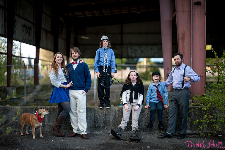 family portraits by the bridge