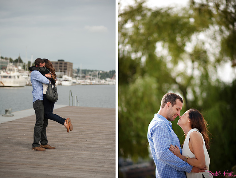 recently engaged couple in South Lake Union