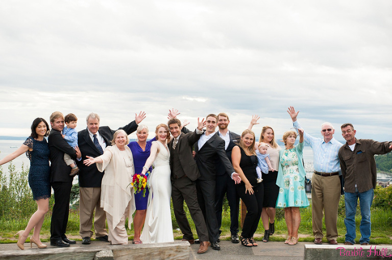 fun family portrait at wedding