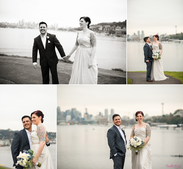 Bride and Groom Portraits at Gasworks Park Seattle
