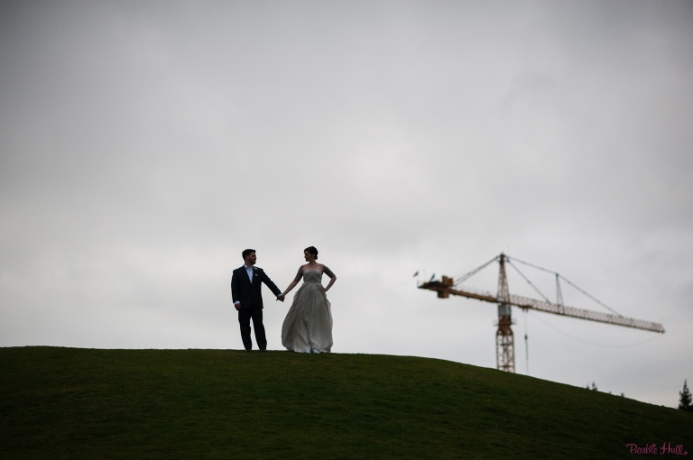 Seattle Gasworks park portrait of a lovely bride and groom 