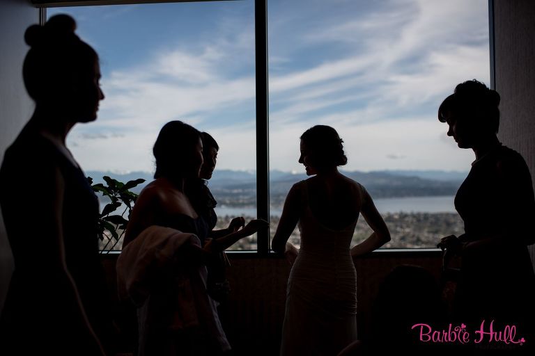 Getting ready at the Columbia Tower Club