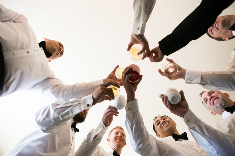 A little glass of whiskey and a toast for the guys while they get ready at the Four Seasons Hotel in Seattle