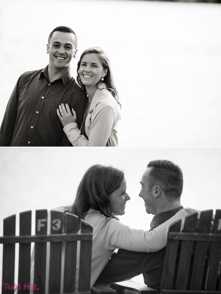 Black and white seattle engagement portrait