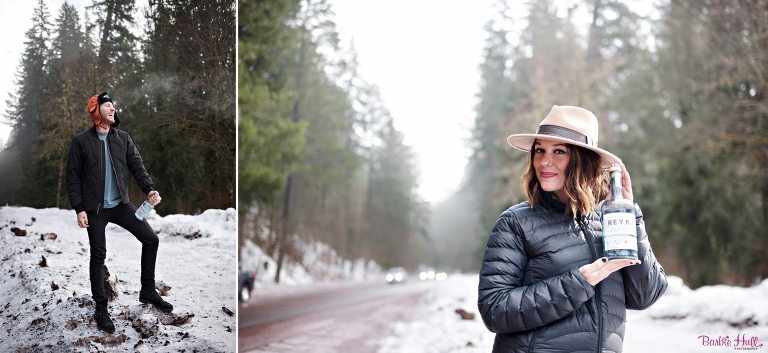 Roadside snowy portraits with Reyka Vodka and Barbie Hull Photography