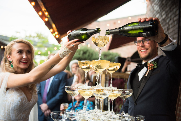 A champagne tower of PERFECTION! 